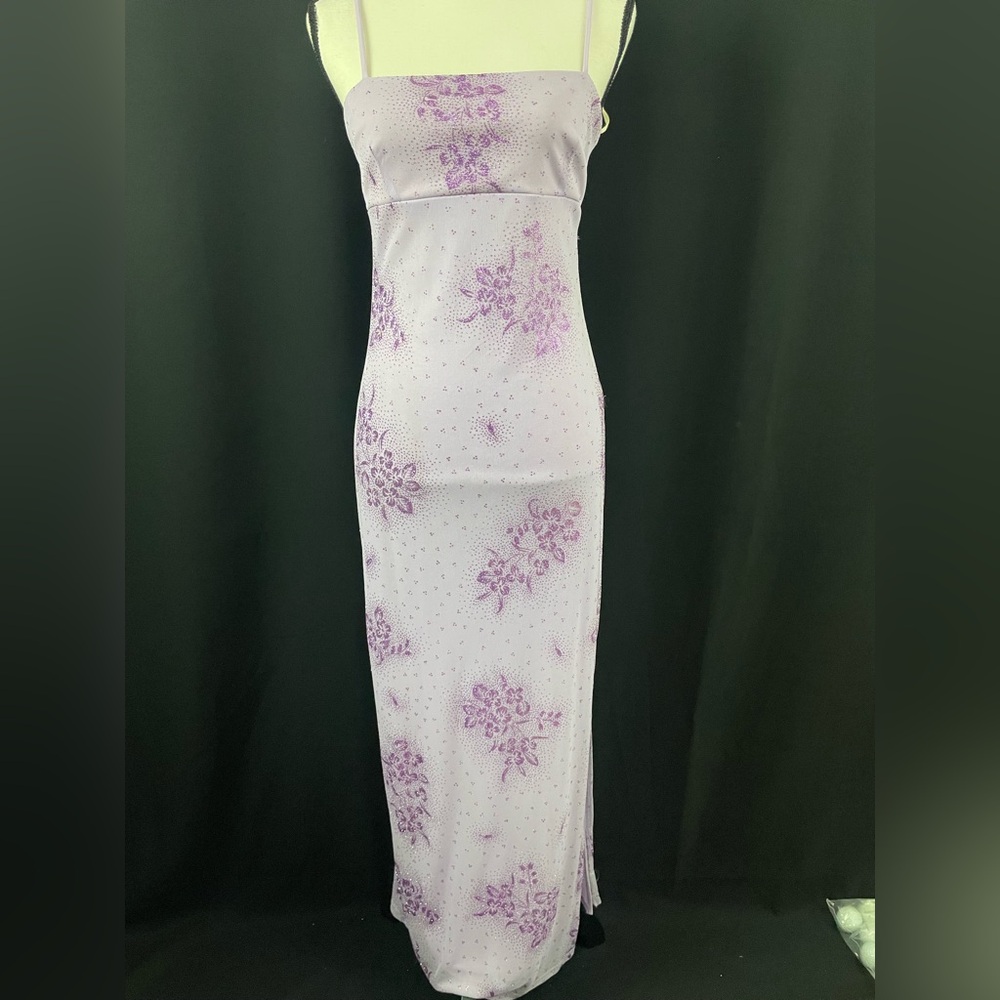 Vintage 90s Candy Rocket Lavender Floral Maxi Dress